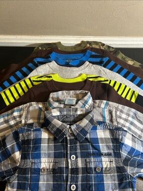Eight Boys Long Sleeve Shirts Variety Pack 18 Months.